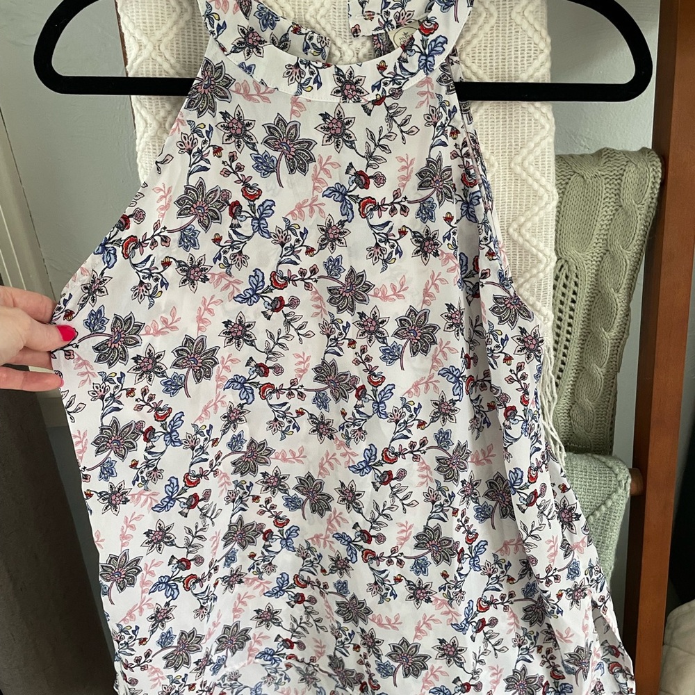 Paper Crane Floral Halter tank